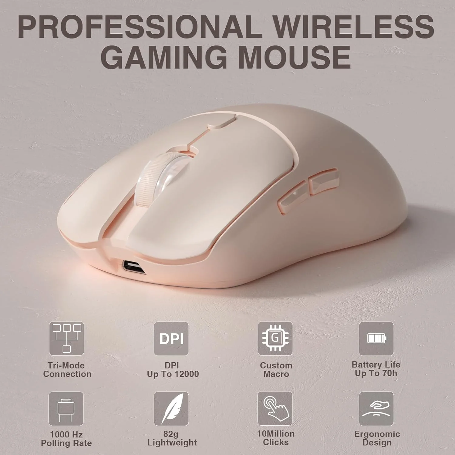 Esports Gaming Mouse Wireless - AULA SC580X ไตร-โหมดเมาส์เกมมิ่งไร้สาย 12000DPI PAW3325 500mAh