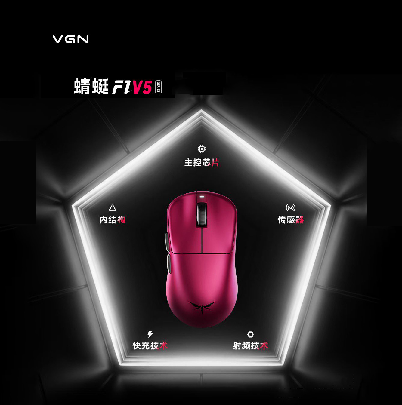 Esports Gaming Mouse Wireless - VGN Dragonfly F1 V5 เมาส์เกมมิ่งไร้สายแบบสามโหมด น้ำหนักเบา