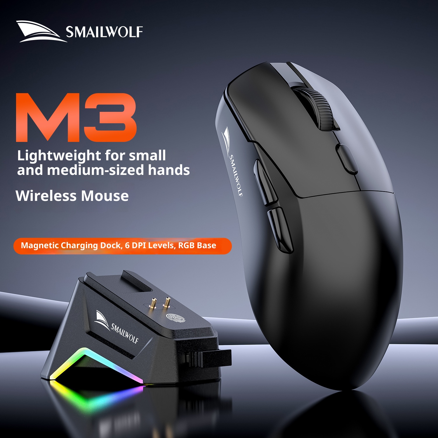 Esports Gaming Mouse Wireless - SMAILWOLF M3 PRO เมาส์ไร้สายบลูทูธสามโหมด สำหรับเล่นเกม E-sports