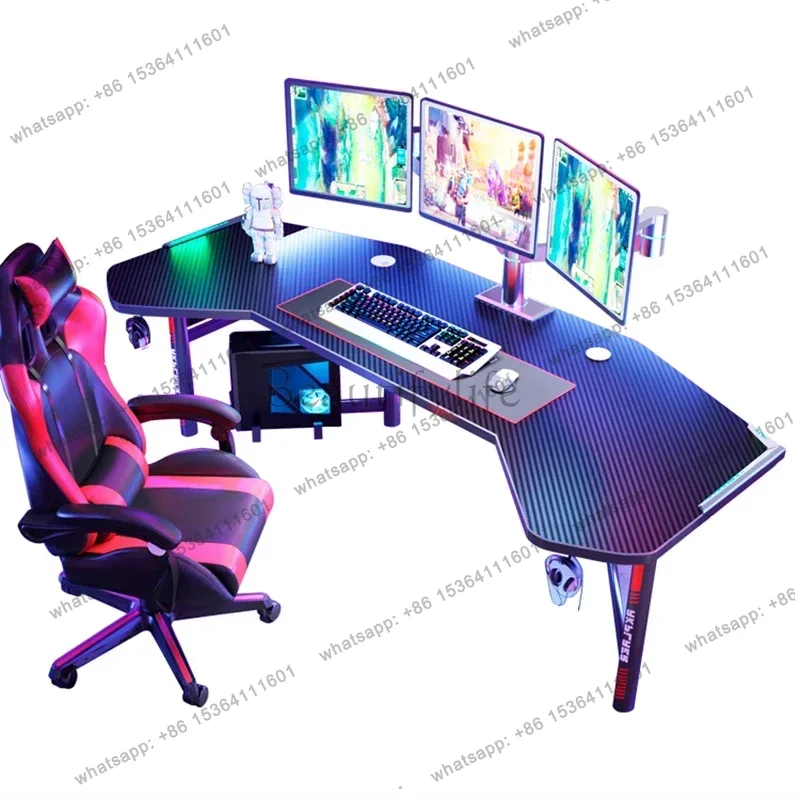 Esports Gaming Furniture - โต๊ะคอมพิวเตอร์สีขาว เฟอร์นิเจอร์สำนักงาน โต๊ะคอมพิวเตอร์ตั้งโต๊ะ ชุดโต๊ะและเก้าอี้อีสปอร์ตสุดหรู โต๊ะเล่นเกมอเนกประสงค์