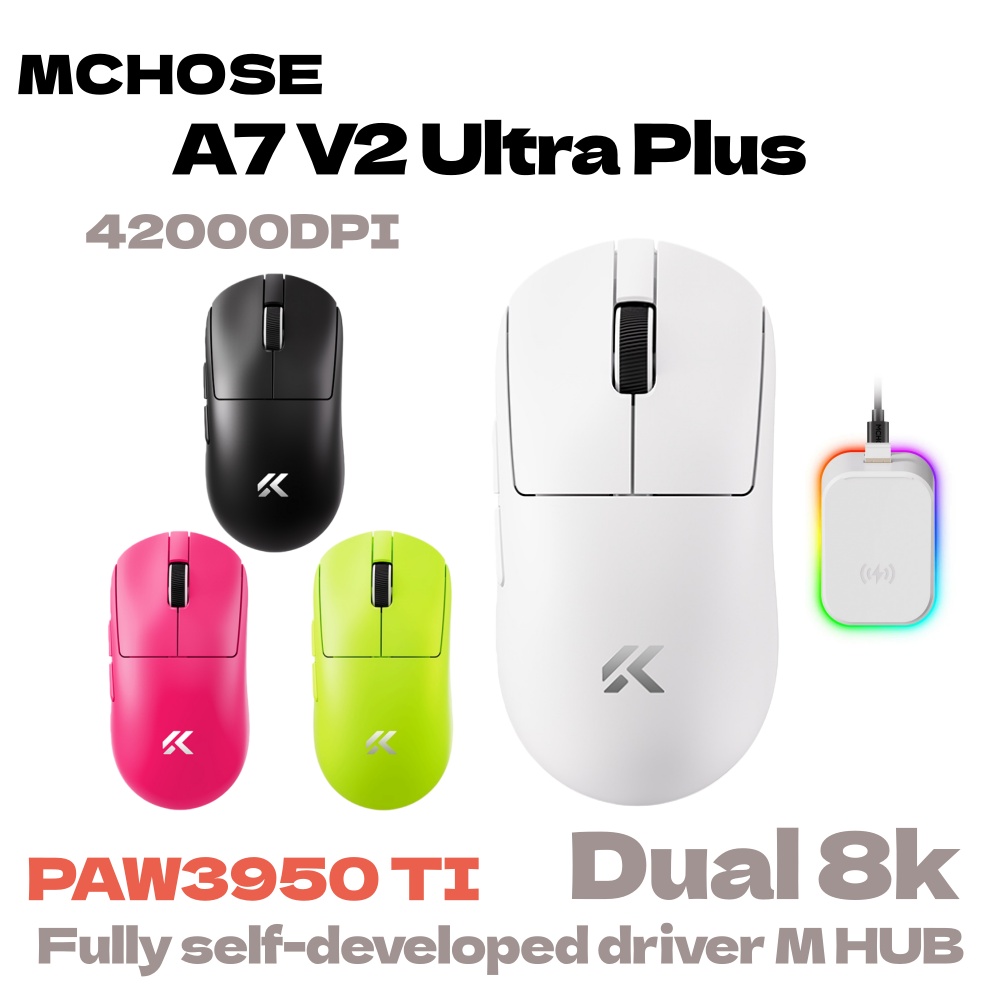 Esports Gaming Mouse Wireless - เมาส์เกมมิ่งไร้สาย MCHOSE A7 V2 Ultra Plus