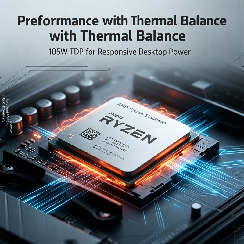 Esports Gaming Platform - ซีพียูสำหรับอีสปอร์ตบนแพลตฟอร์ม AM4 AMD 5500X3D โปรเซสเซอร์สำหรับเล่นเกมบนเดสก์ท็อป พร้อมแคช