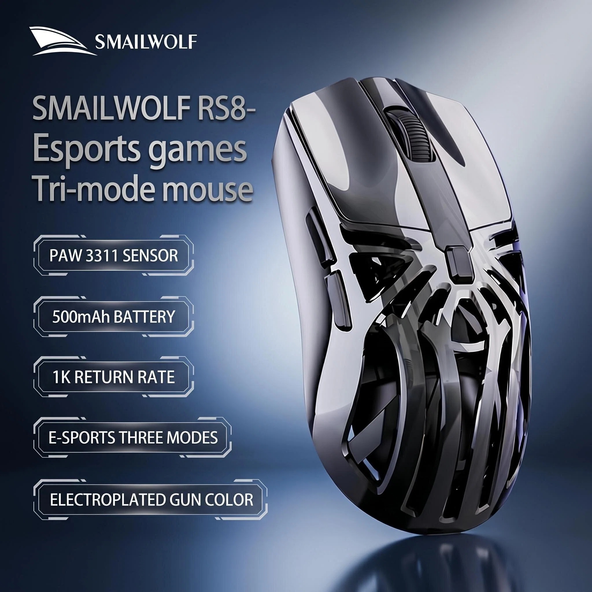 เมาส์ไร้สาย SMAILWOLF RS8 Holl - Esports Gaming Mouse Wireless บทวิจารณ์และราคา